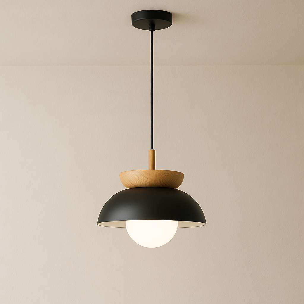 Nordic Wooden Dome Pendant Light