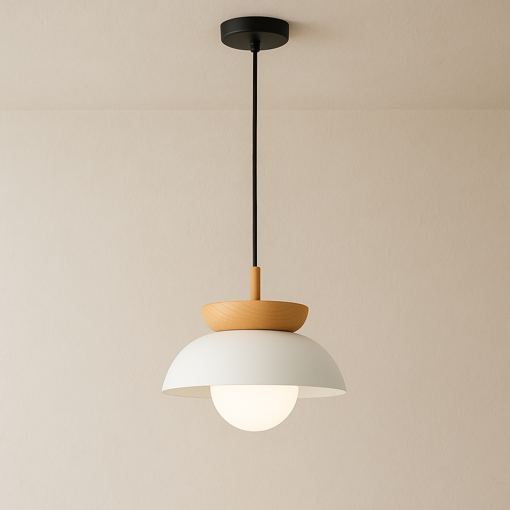 Nordic Wooden Dome Pendant Light