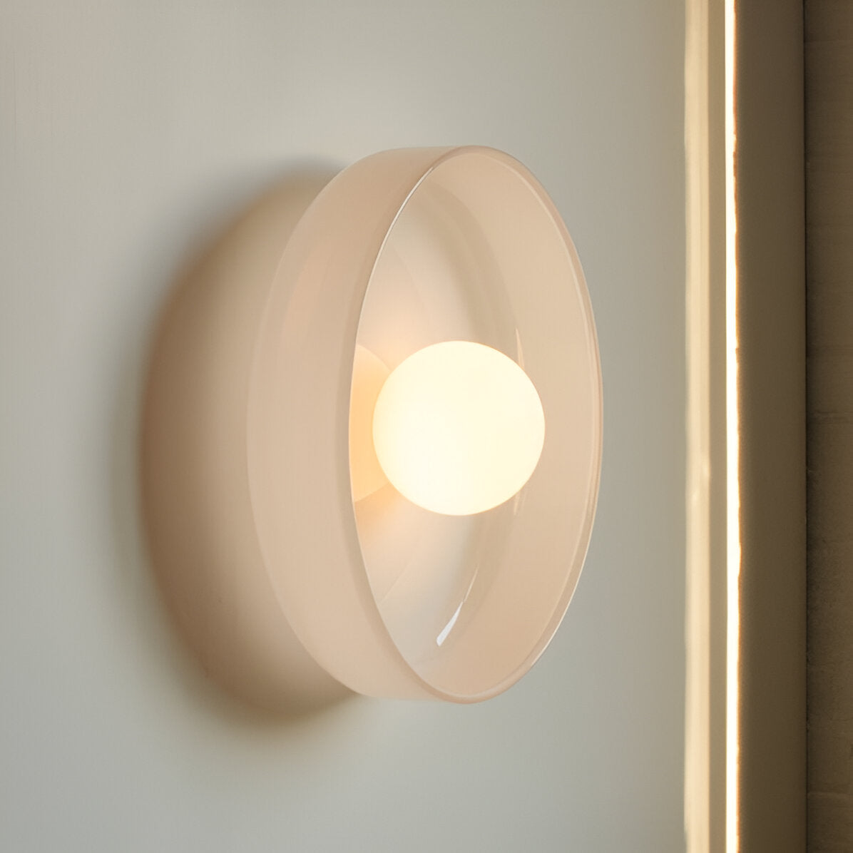 Glass Disc Ceiling and Wall Light with Central Globe