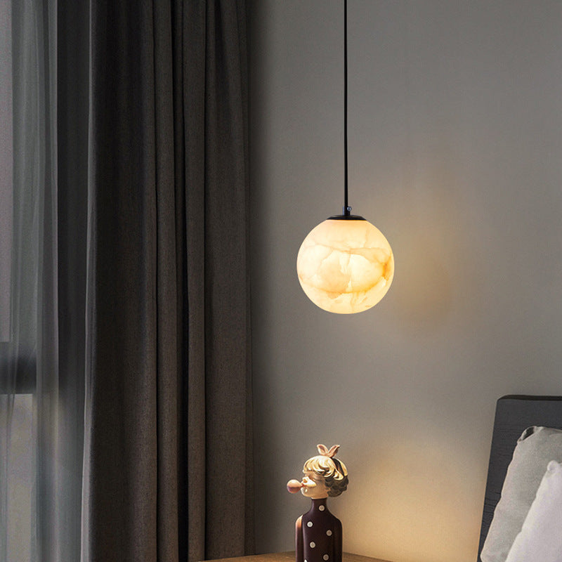 Spherical Marble Pendant Light