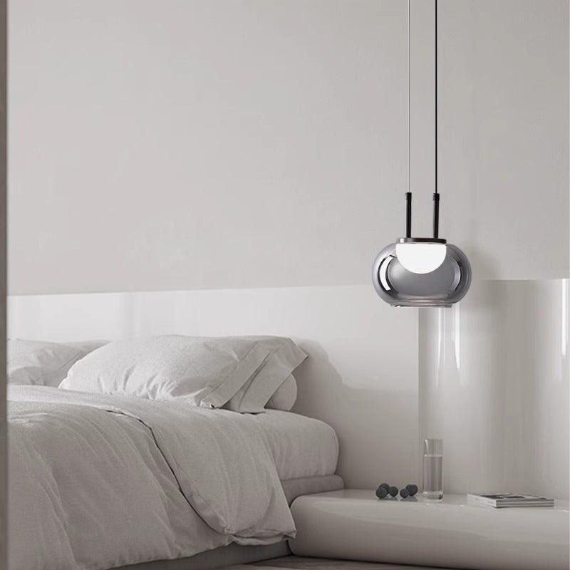 Italian Glass Dome Pendant Light