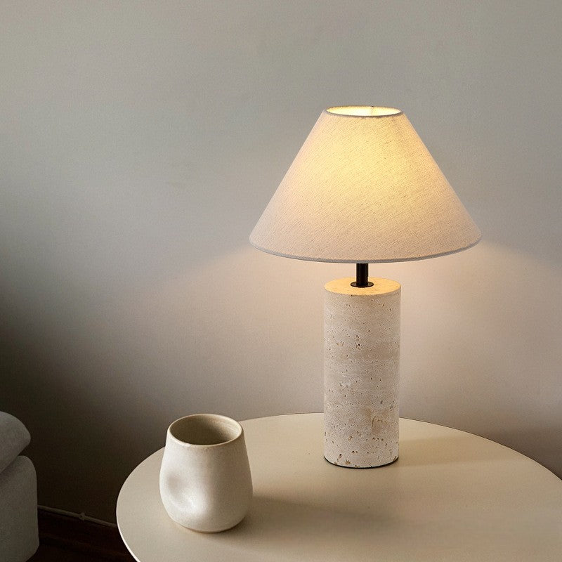 Marble & Linen Table Lamp
