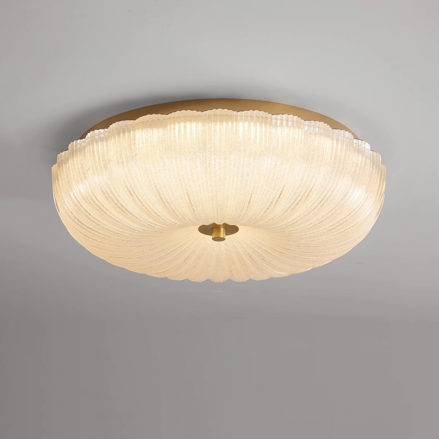 Rippled Glass Flush Mount Ceiling Light