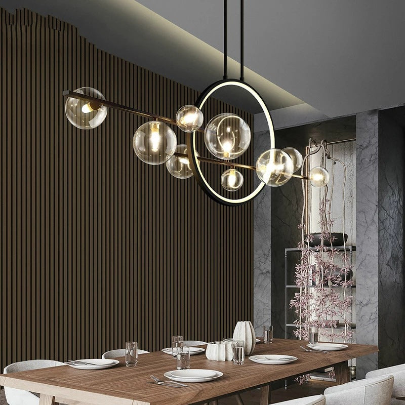 Glazen keuken tafel kroonluchter