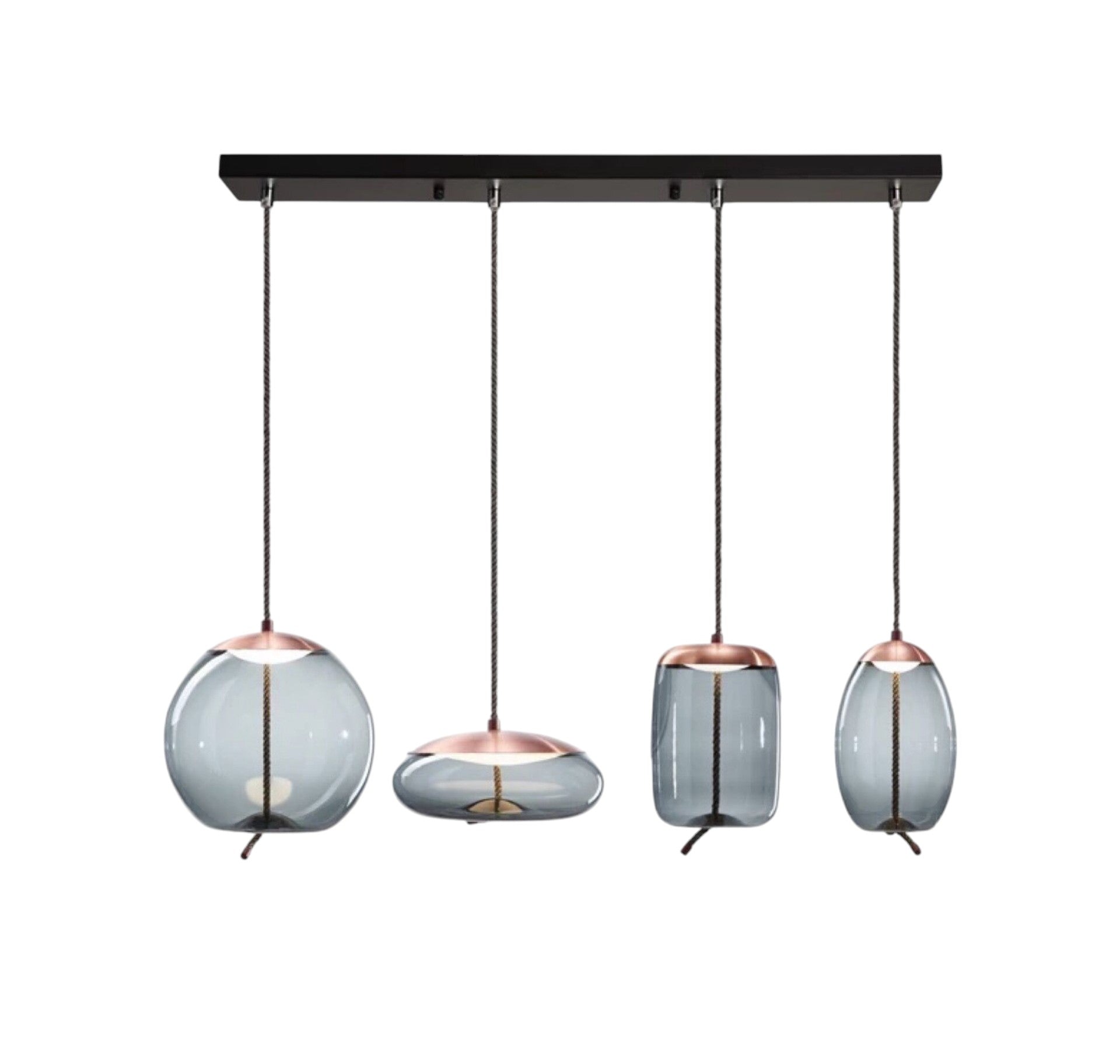 Rose Gold Smoked Glass Pendant Light