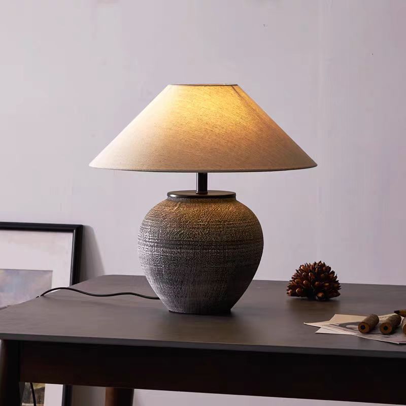 Ceramic Table Lamp with Fabric Shade