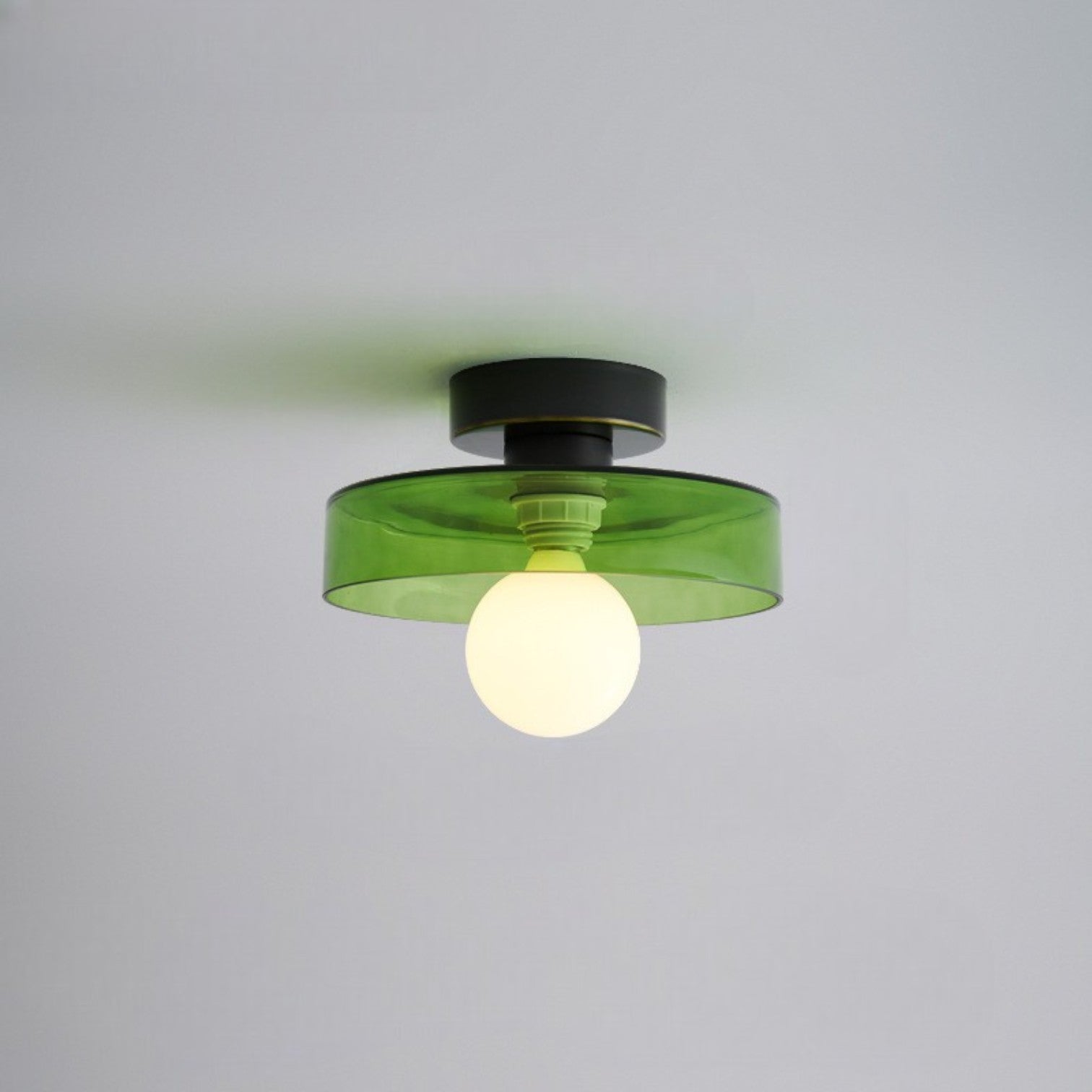 Bauhaus Glass Ceiling Light with Round Shade