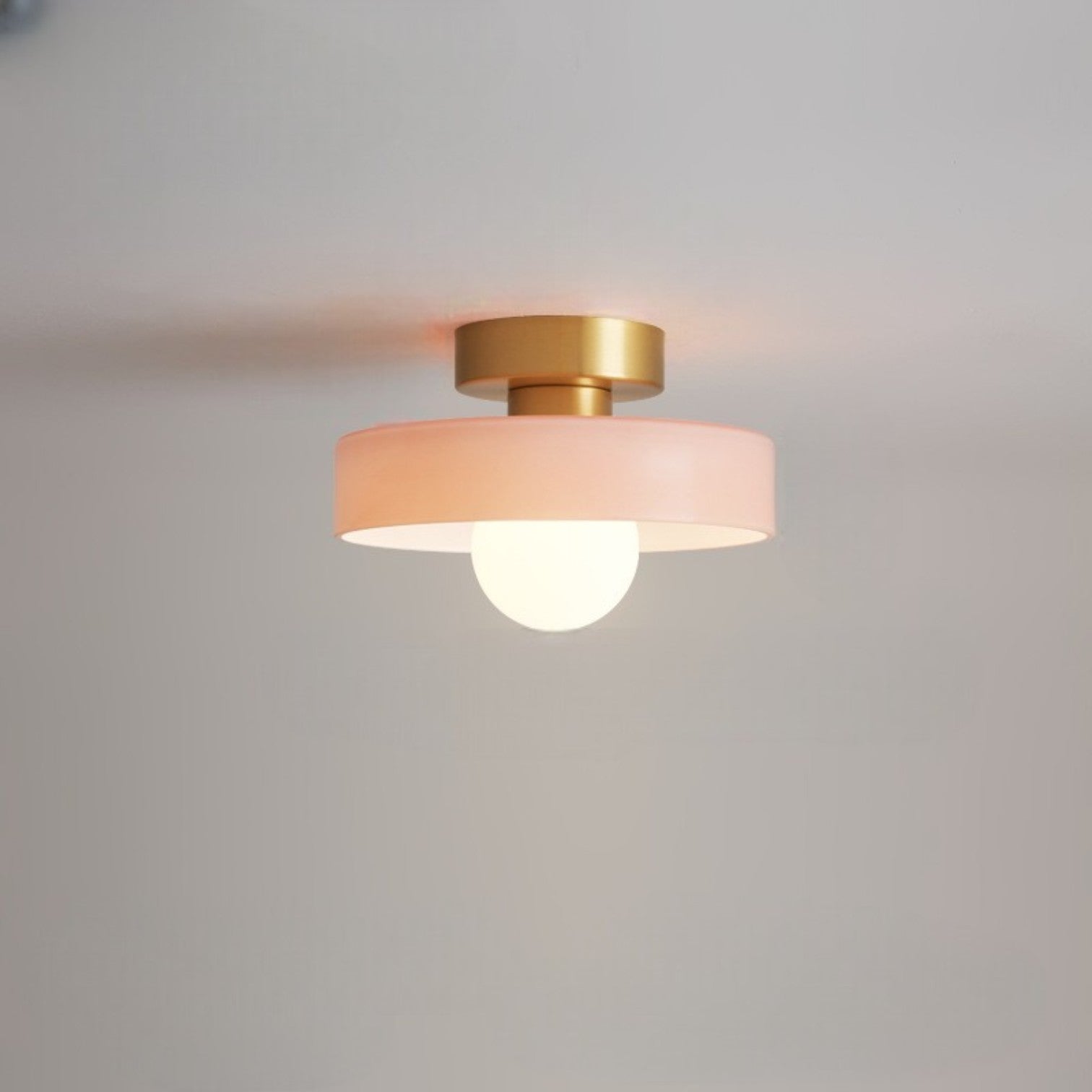 Bauhaus Glass Ceiling Light with Round Shade