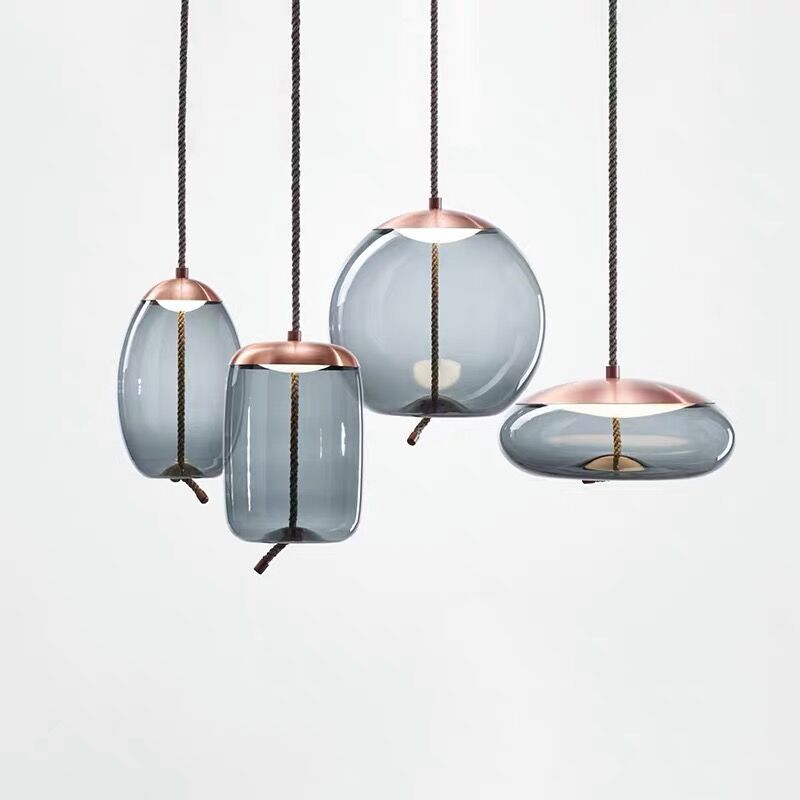Rose Gold Smoked Glass Pendant Light