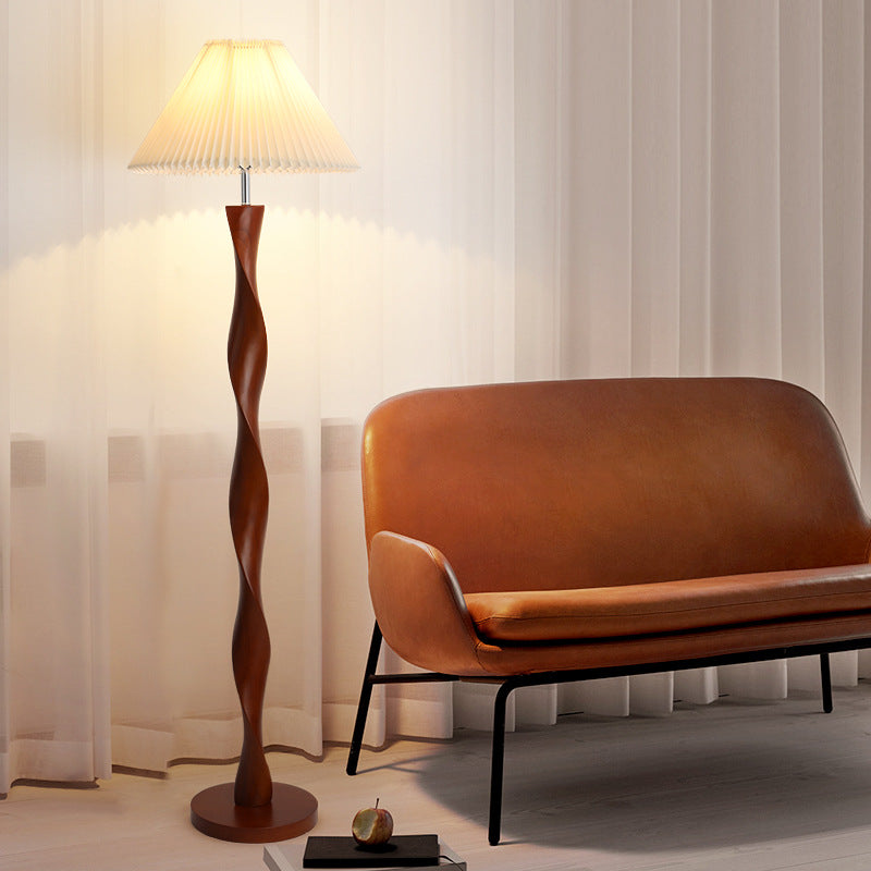 Classic Japanese Walnut Floor Lamp