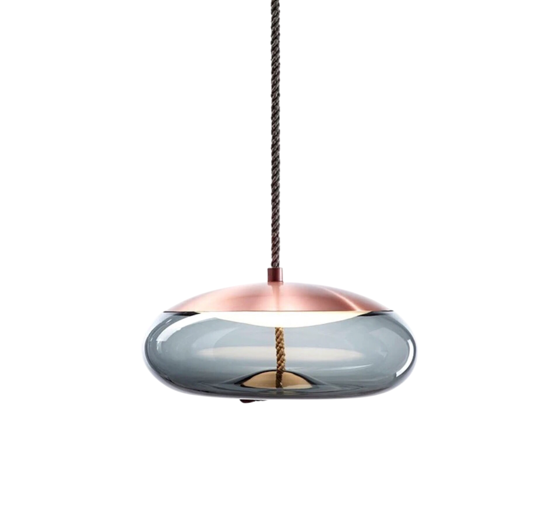 Rose Gold Smoked Glass Pendant Light