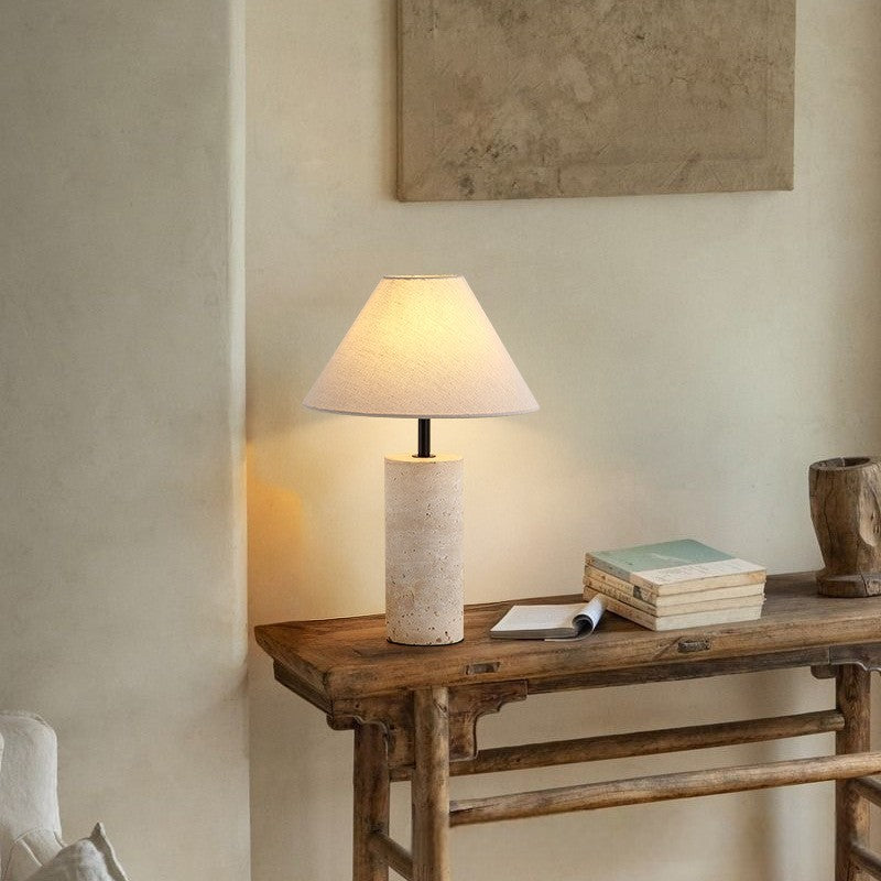 Marble & Linen Table Lamp