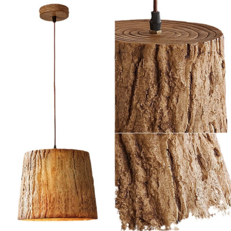 Rustic Tree Trunk Pendant Lamp