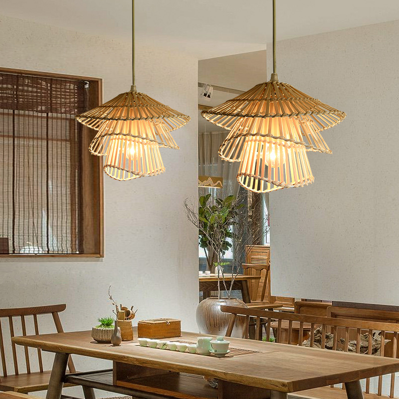 Organic Rattan Wood Pendant Light