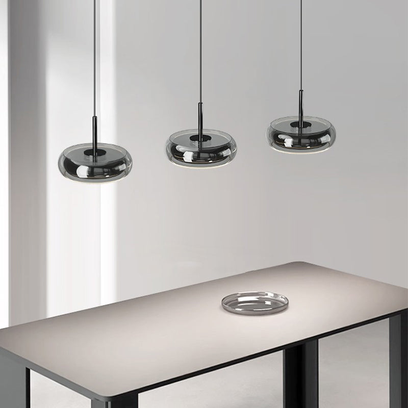 Sleek 3-Light Glass Kitchen Island Pendant