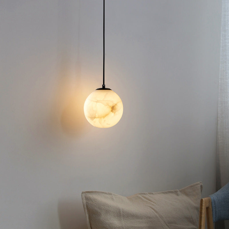 Spherical Marble Pendant Light