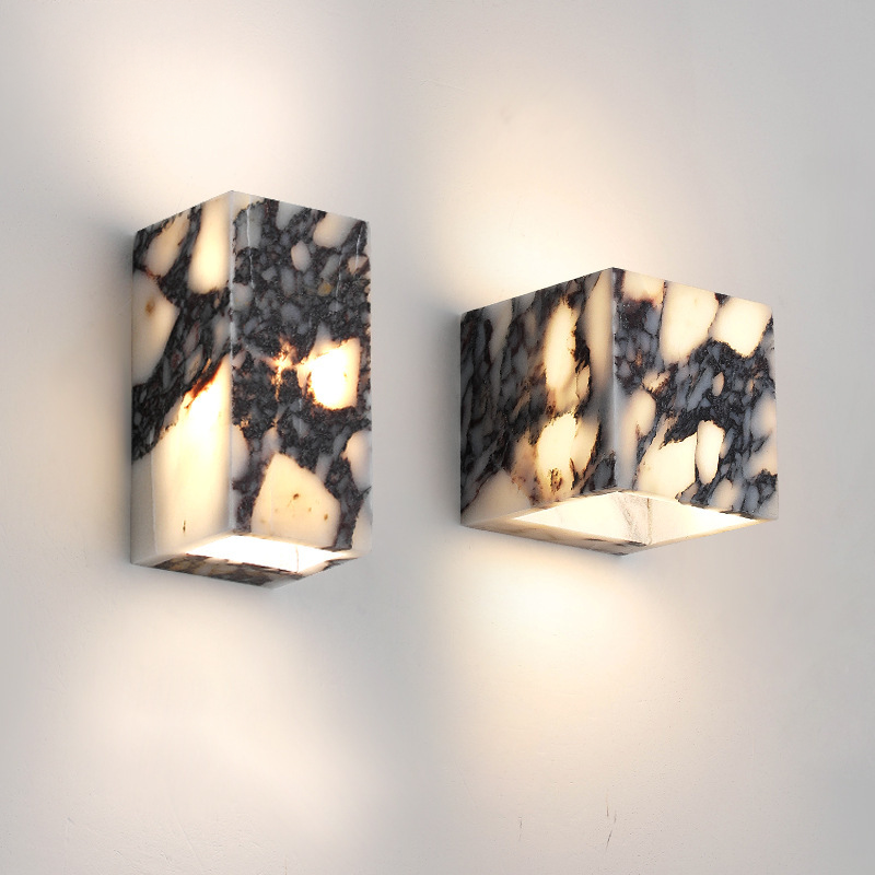 Minimalistisch Marmeren Kubus Wandlicht