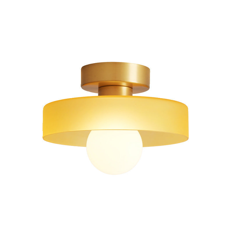 Bauhaus Glass Ceiling Light with Round Shade