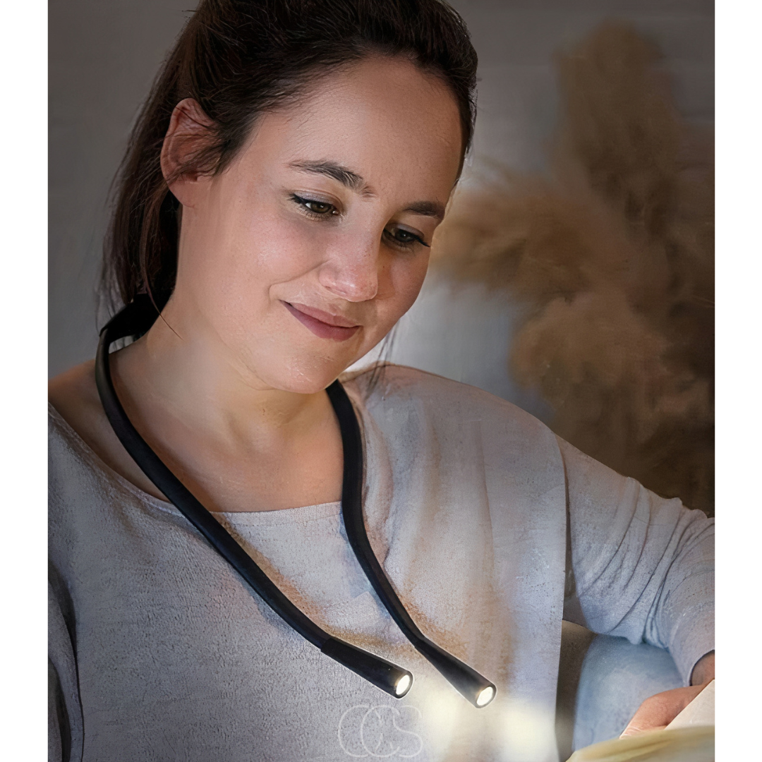 Wearable Neck Reading Light With Flexible Dual LED Heads
