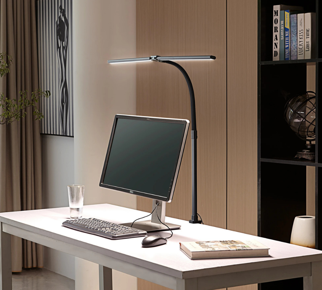 Adjustable Desk Lamp With Slim Led Light Bar Black
