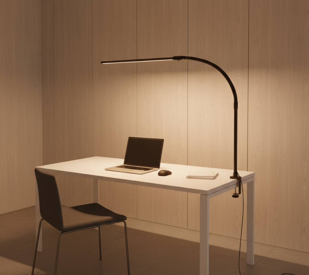 Adjustable Desk Lamp With Slim Led Light Bar Black