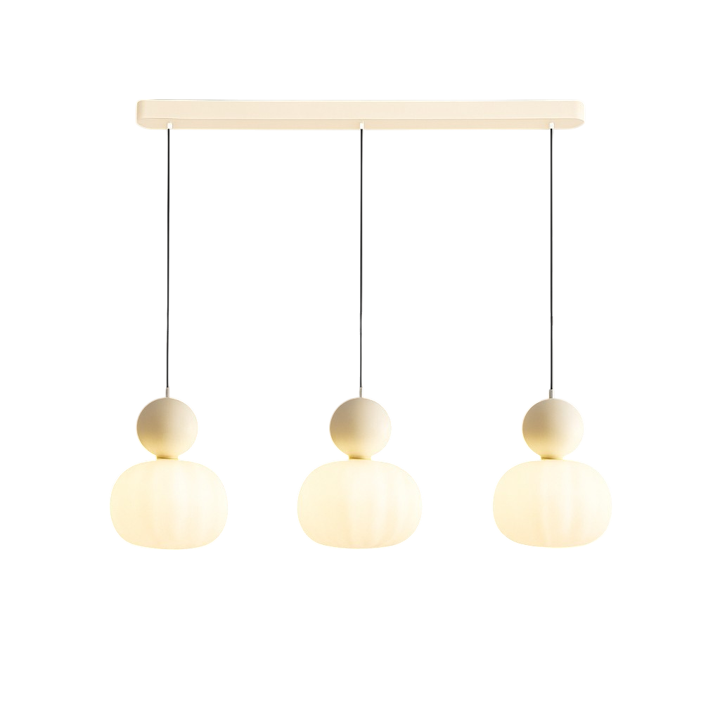 Opal glazen pendantlamp met gekleurde bolkap
