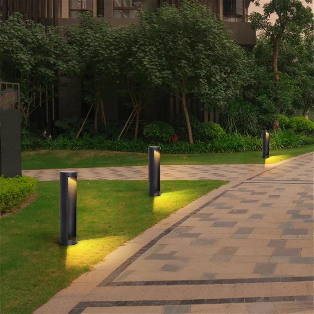 Black Outdoor LED Bollard Light for Garden Path Lighting