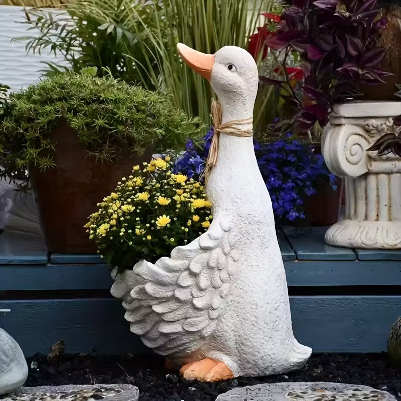 Outdoor Duck-Shaped Planter