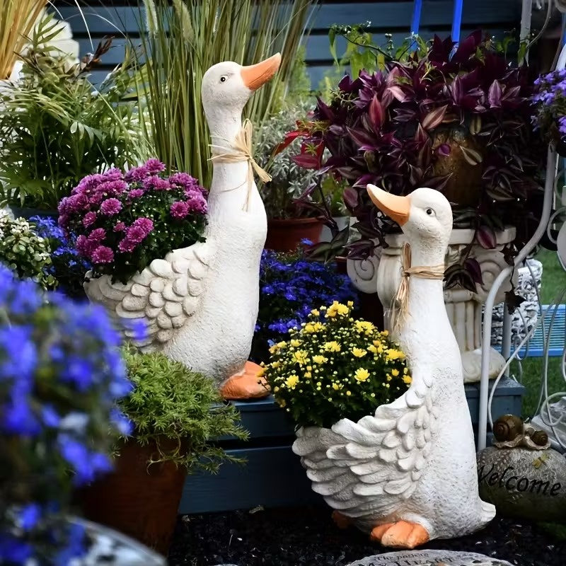 Outdoor Duck-Shaped Planter