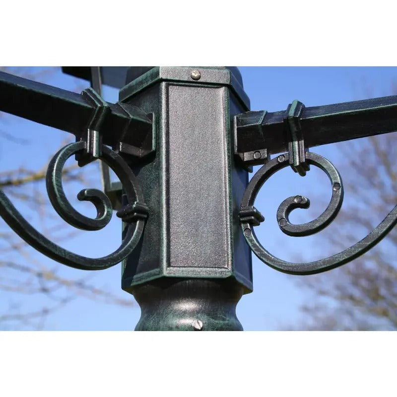 Outdoor Light Post with Three Lanterns