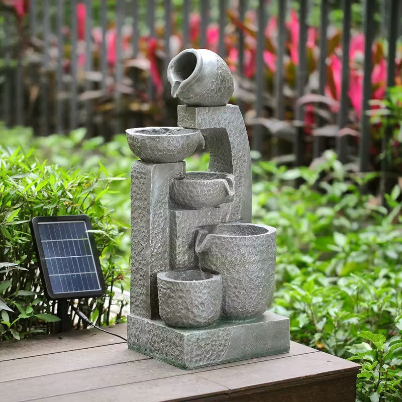 Outdoor Solar-Powered Water Fountain