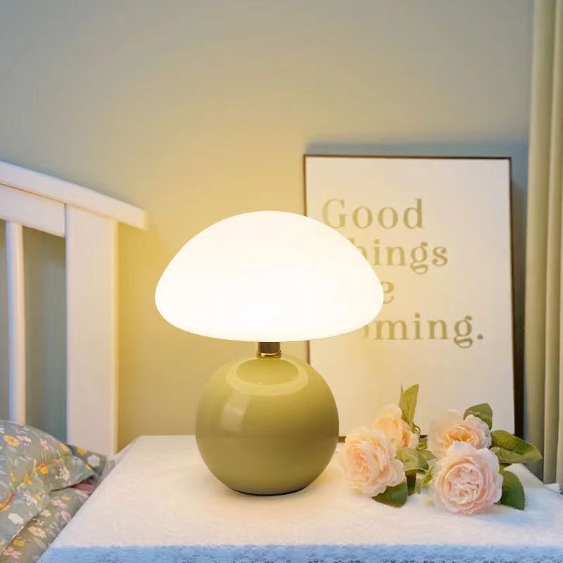 Retro Mushroom Bedside Lamp with Warm Decorative Glow