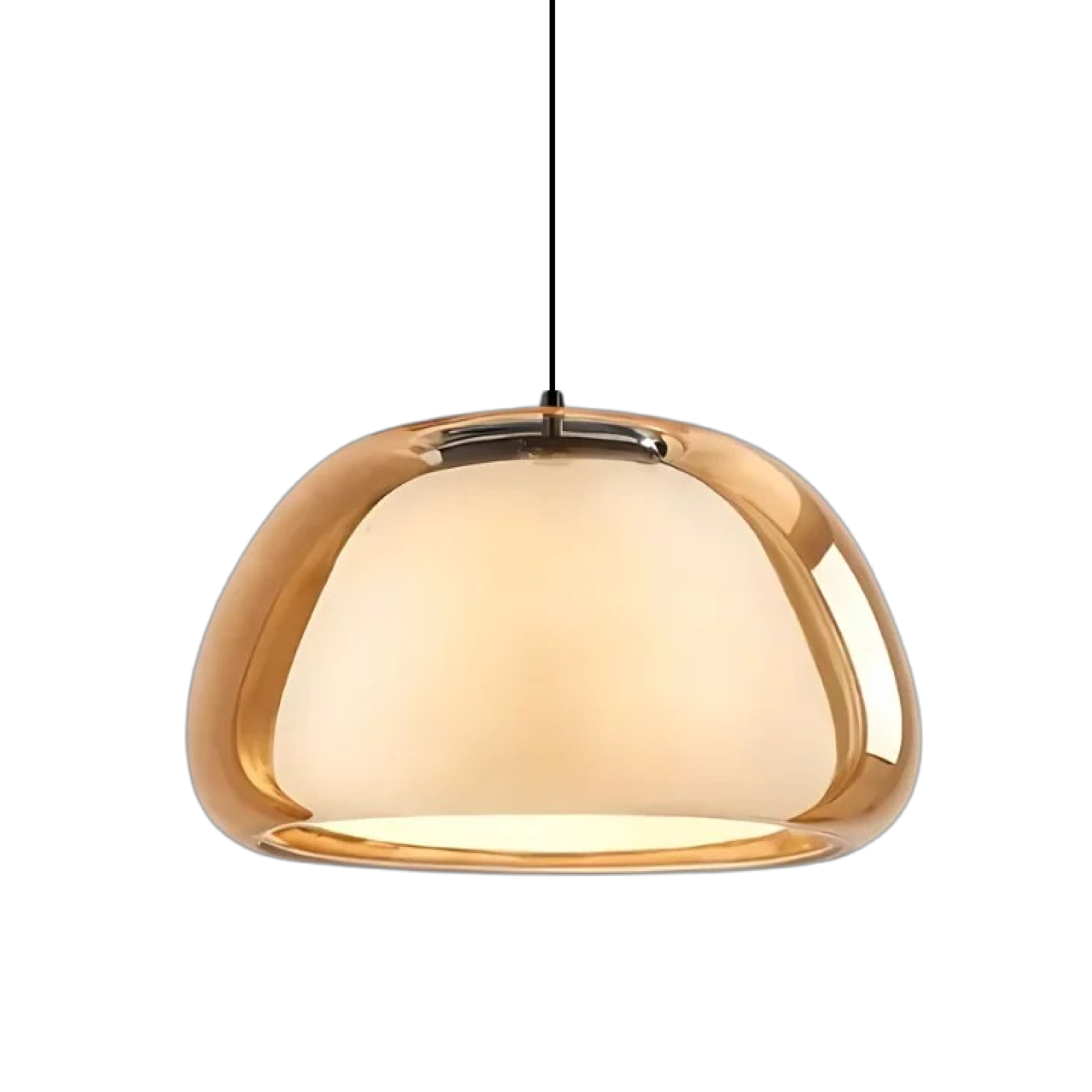 Pendant lamp with double glass jelly shaped shade