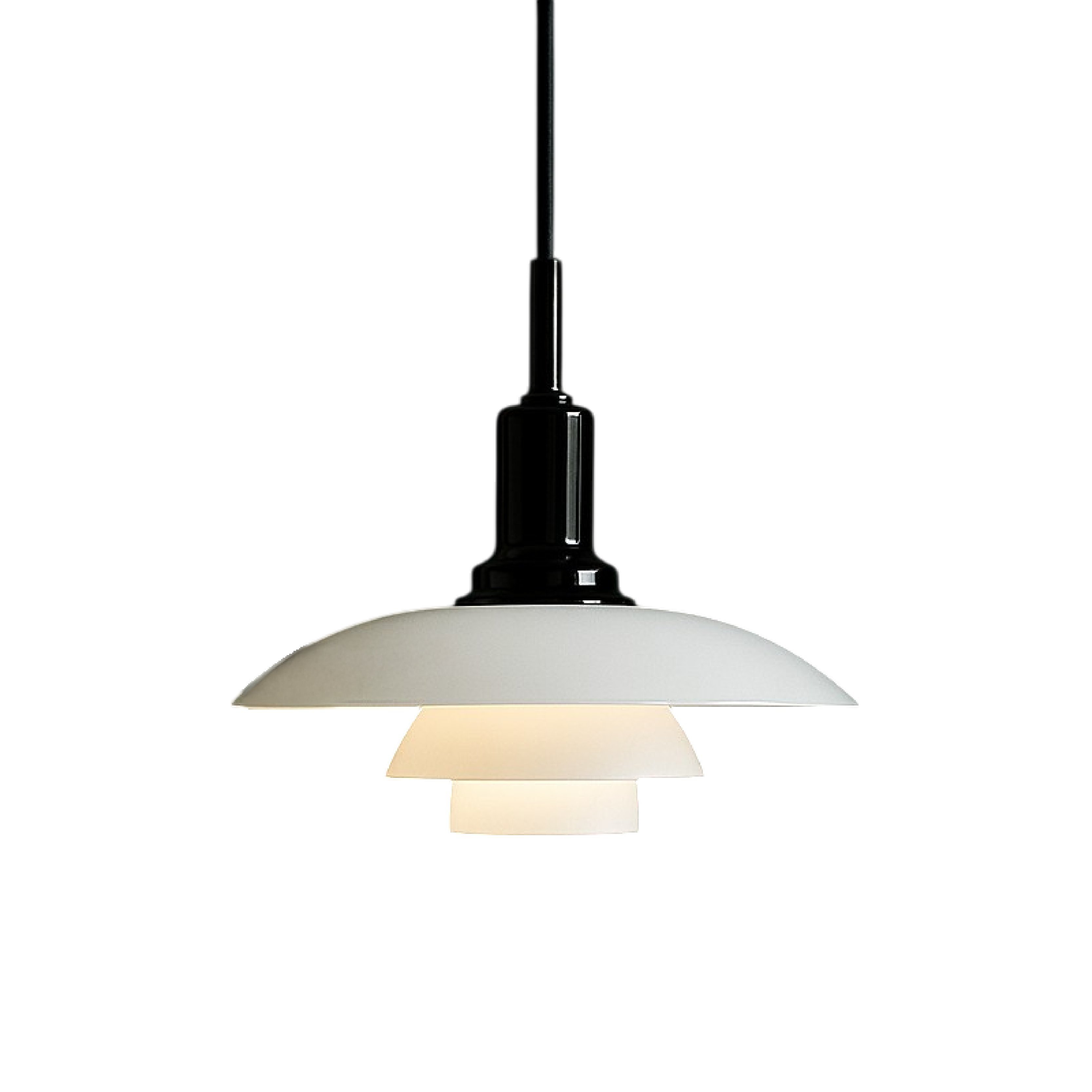 Pendantlamp met gelaagde opal glazen kap