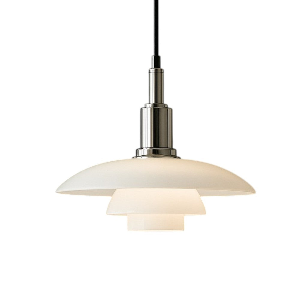 Pendantlamp met gelaagde opal glazen kap