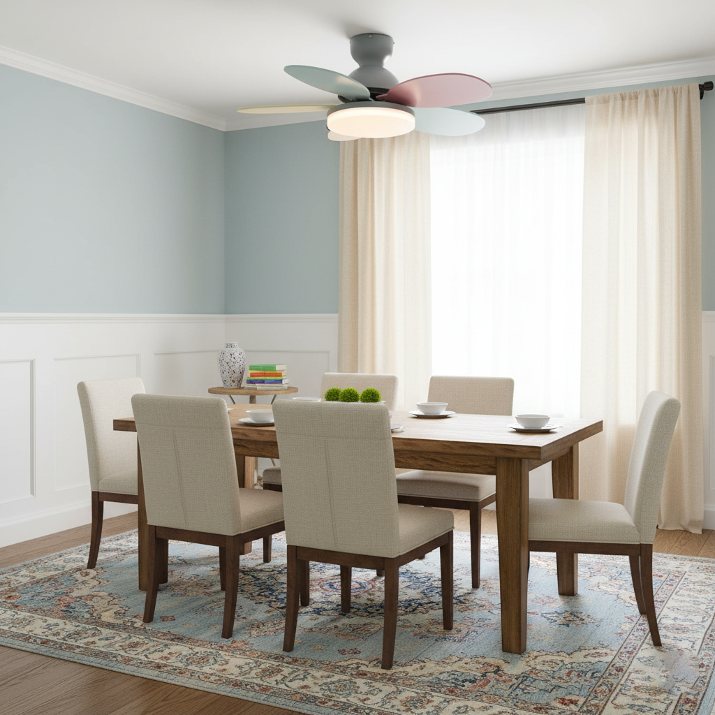 Modern Ceiling Fan LED Light with Multicolour Blades