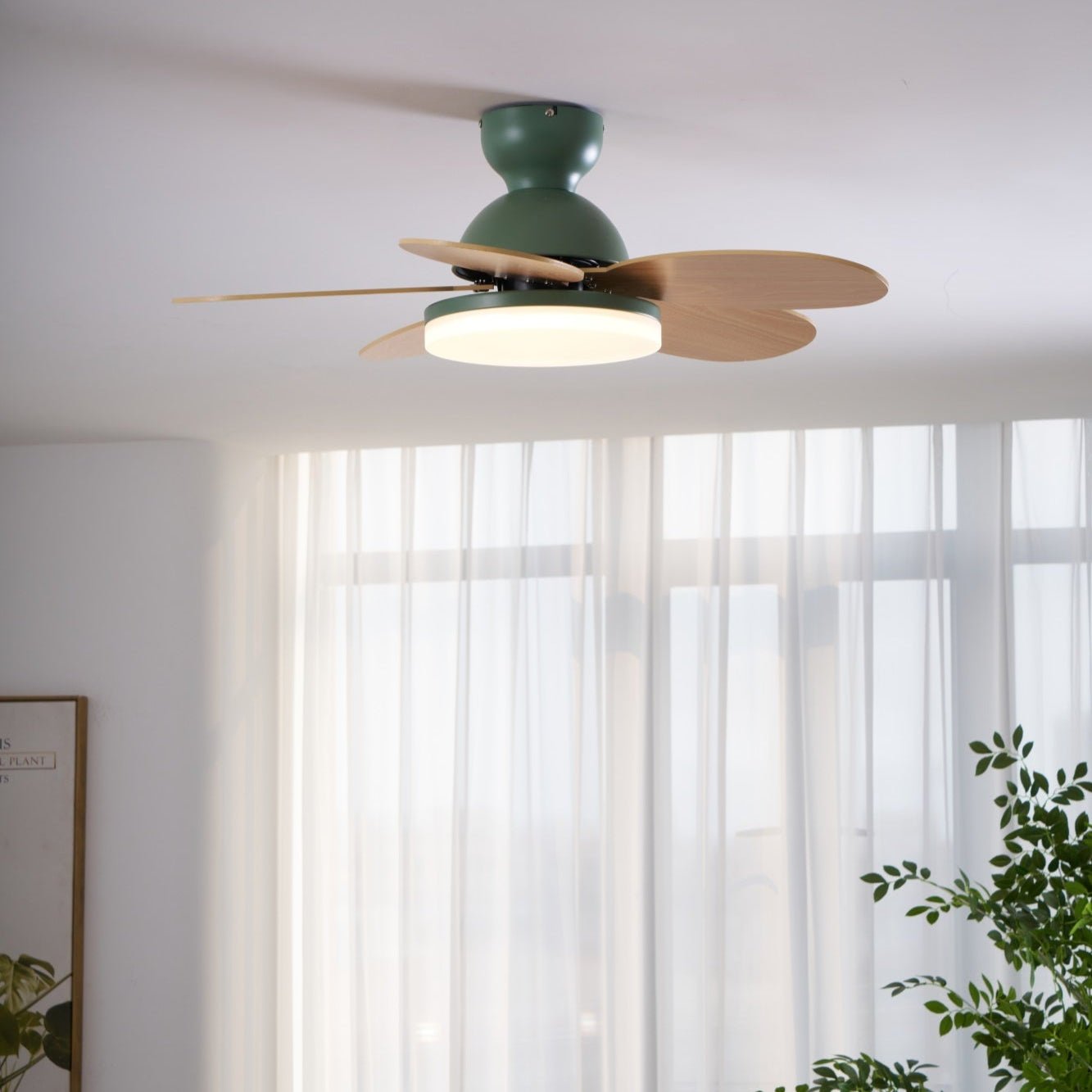 Modern Ceiling Fan LED Light with Multicolour Blades