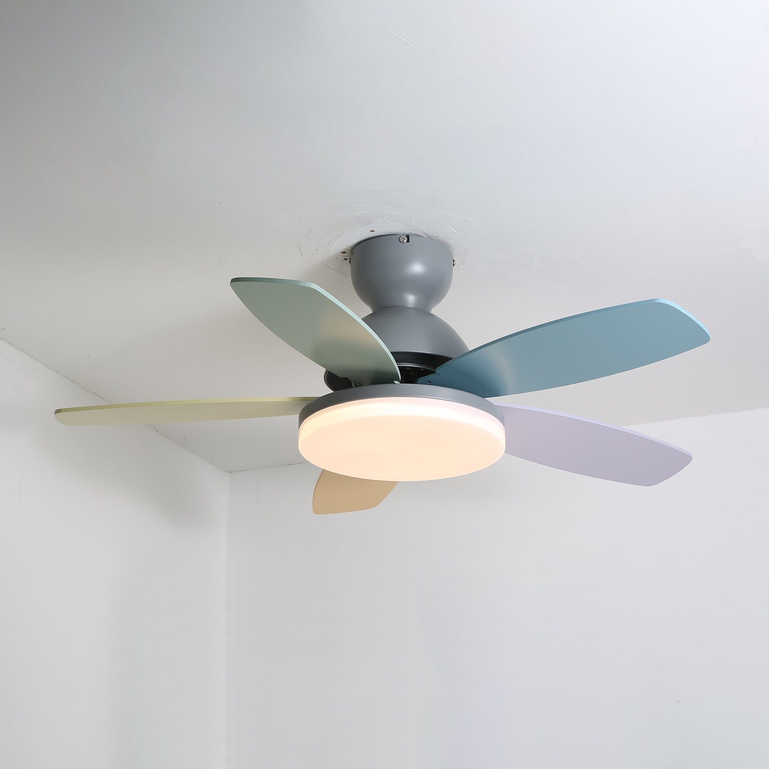 Modern Ceiling Fan LED Light with Multicolour Blades