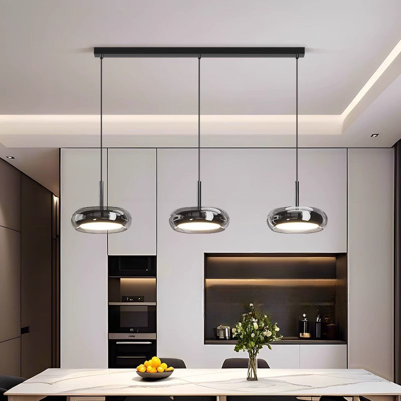 Sleek 3-Light Glass Kitchen Island Pendant