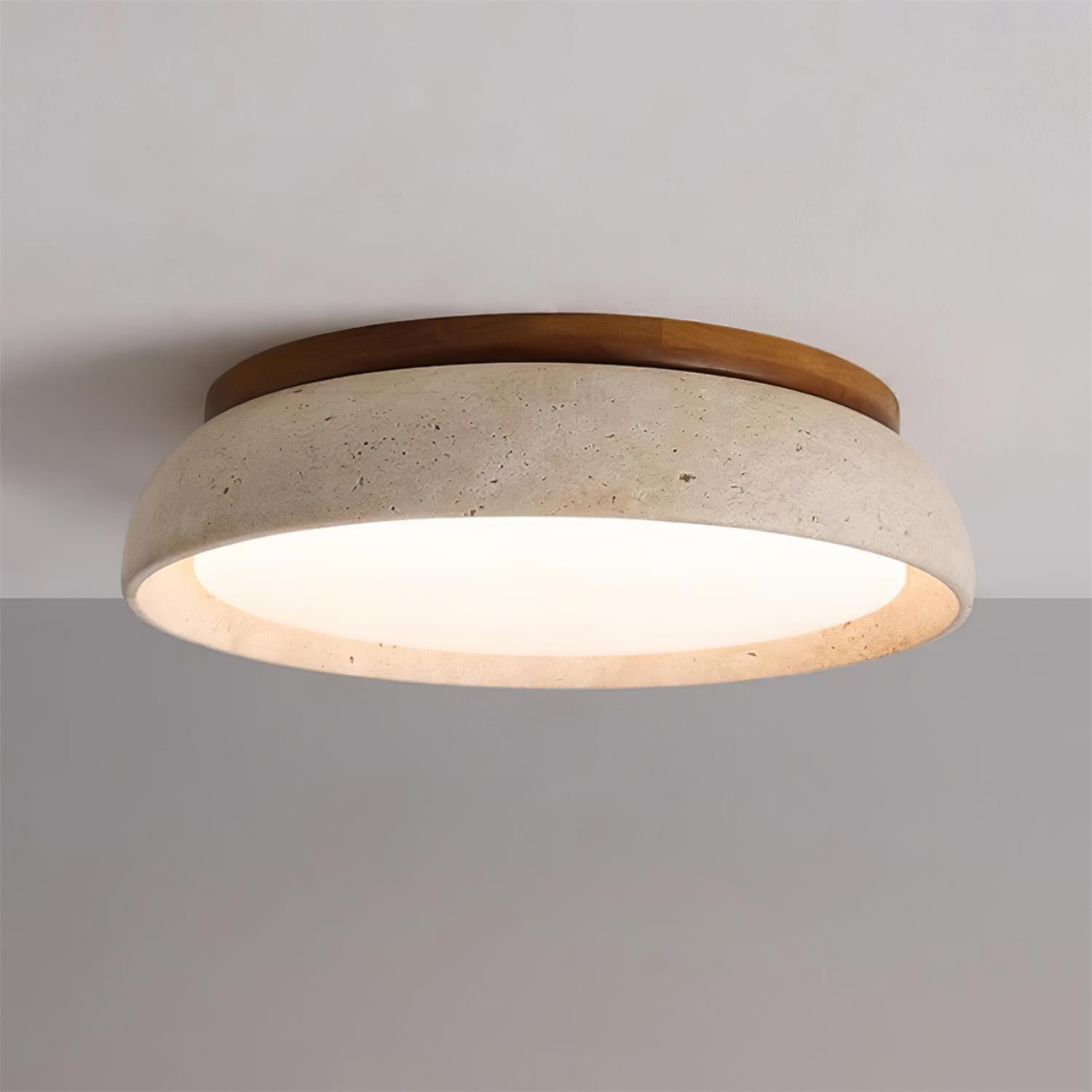 Travertine Stone Flush Mount Ceiling Light