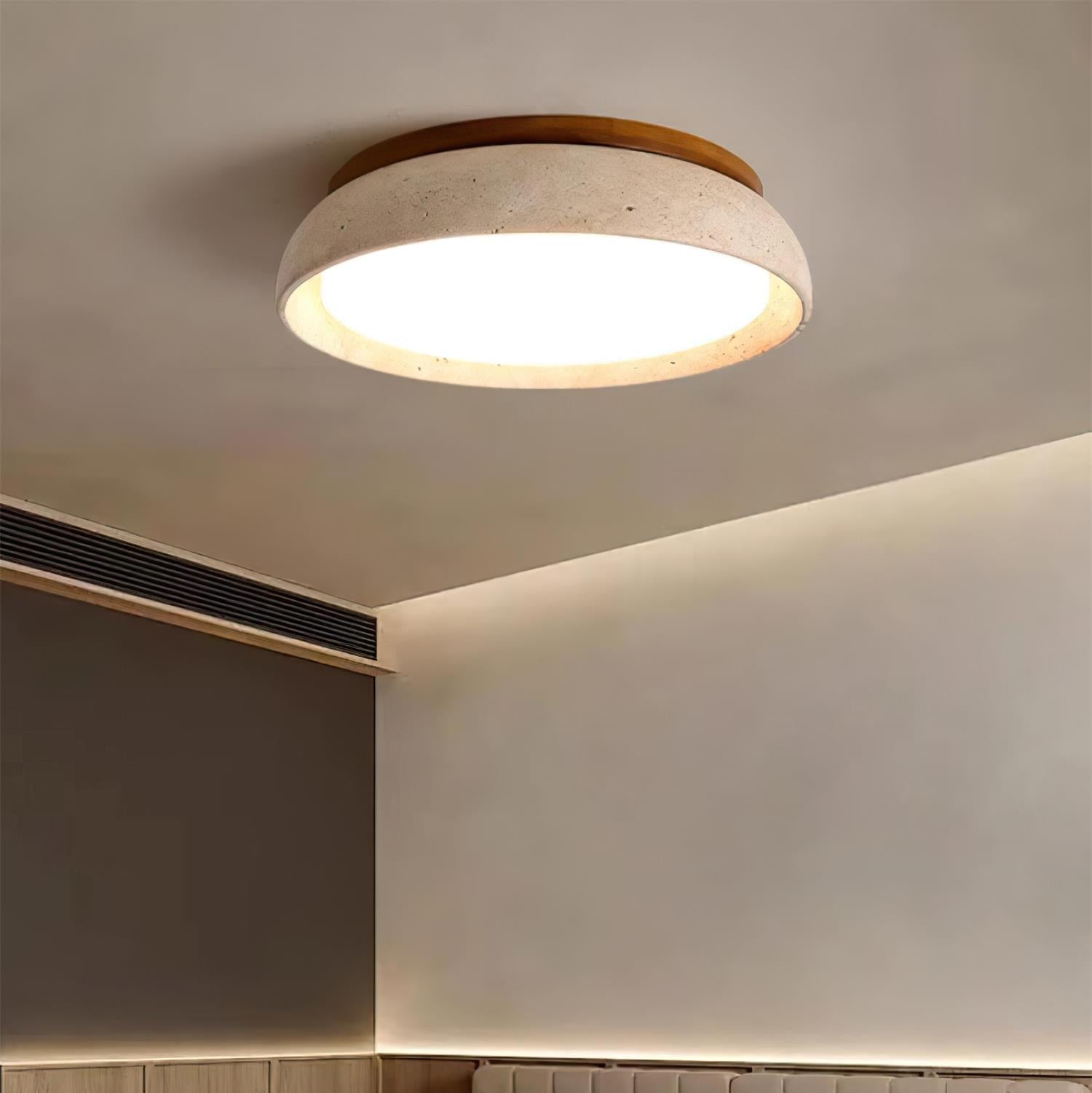 Travertine Stone Flush Mount Ceiling Light
