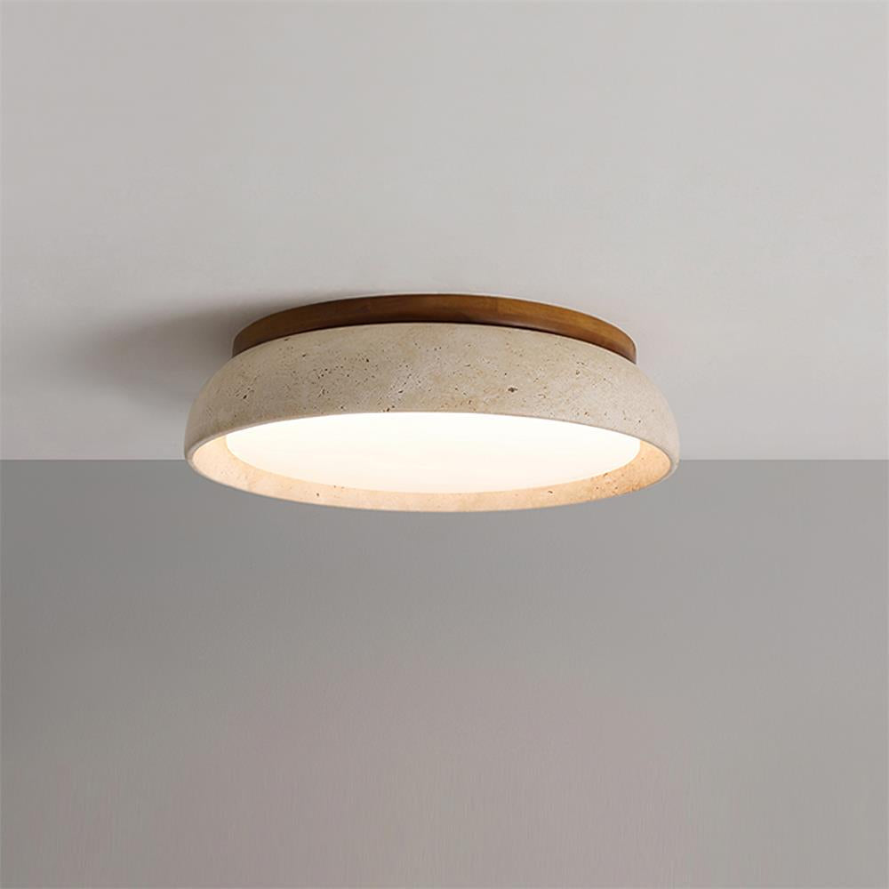 Travertine Stone Flush Mount Ceiling Light