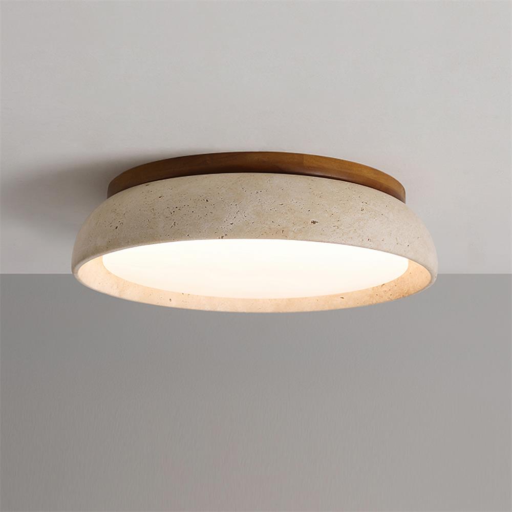 Travertine Stone Flush Mount Ceiling Light