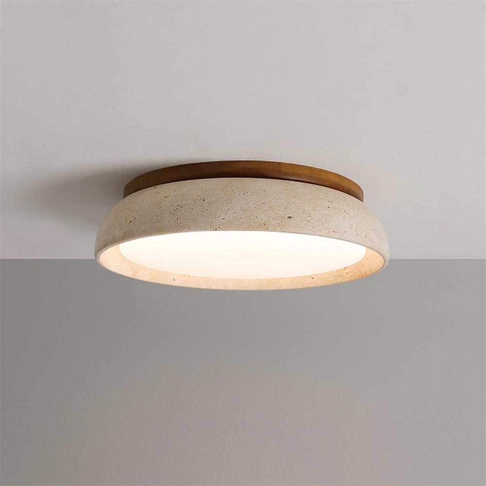 Travertine Stone Flush Mount Ceiling Light