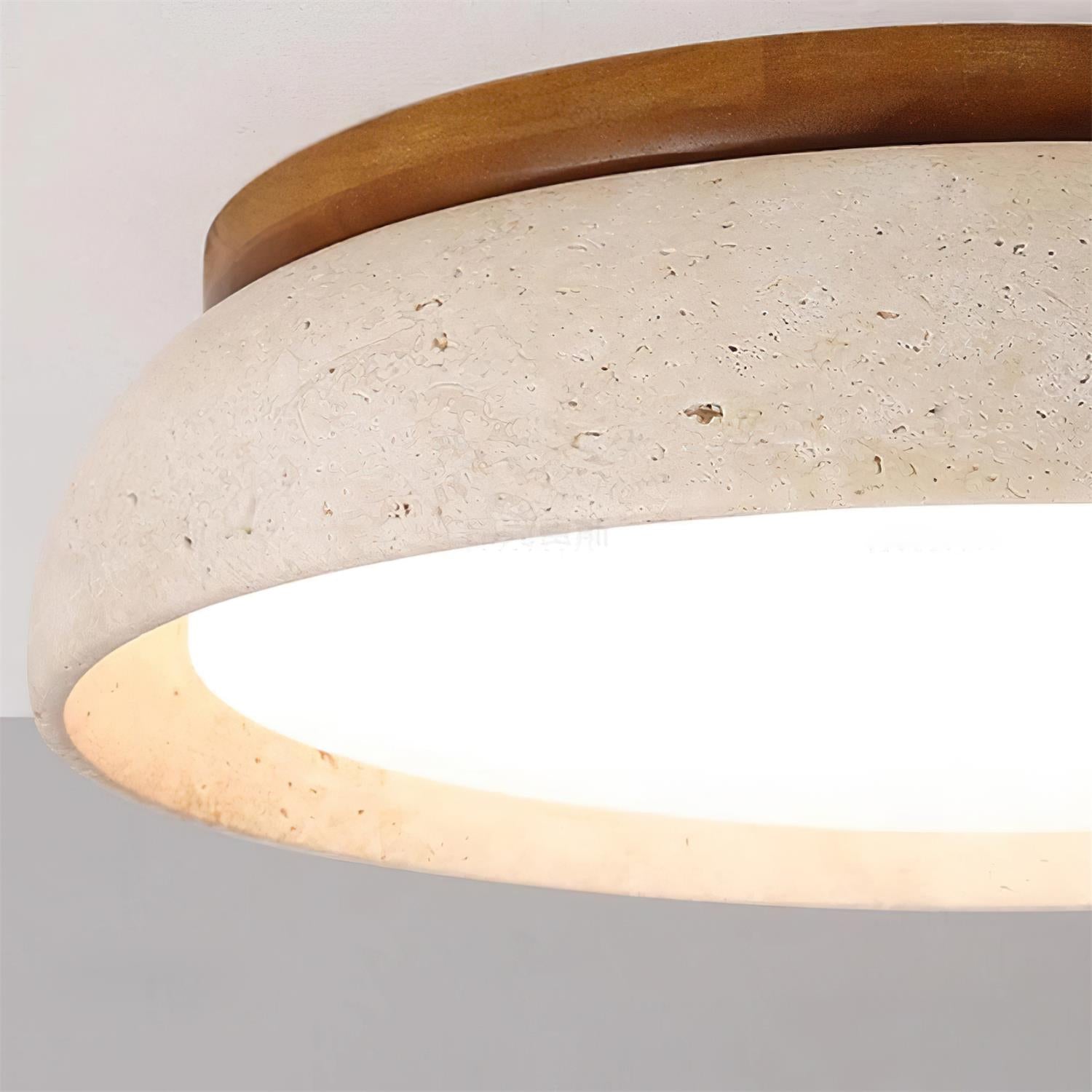 Travertine Stone Flush Mount Ceiling Light