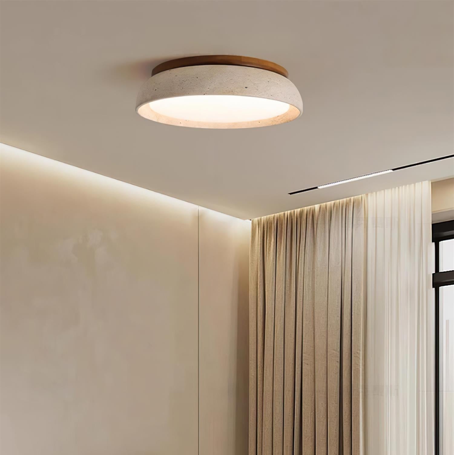 Travertine Stone Flush Mount Ceiling Light