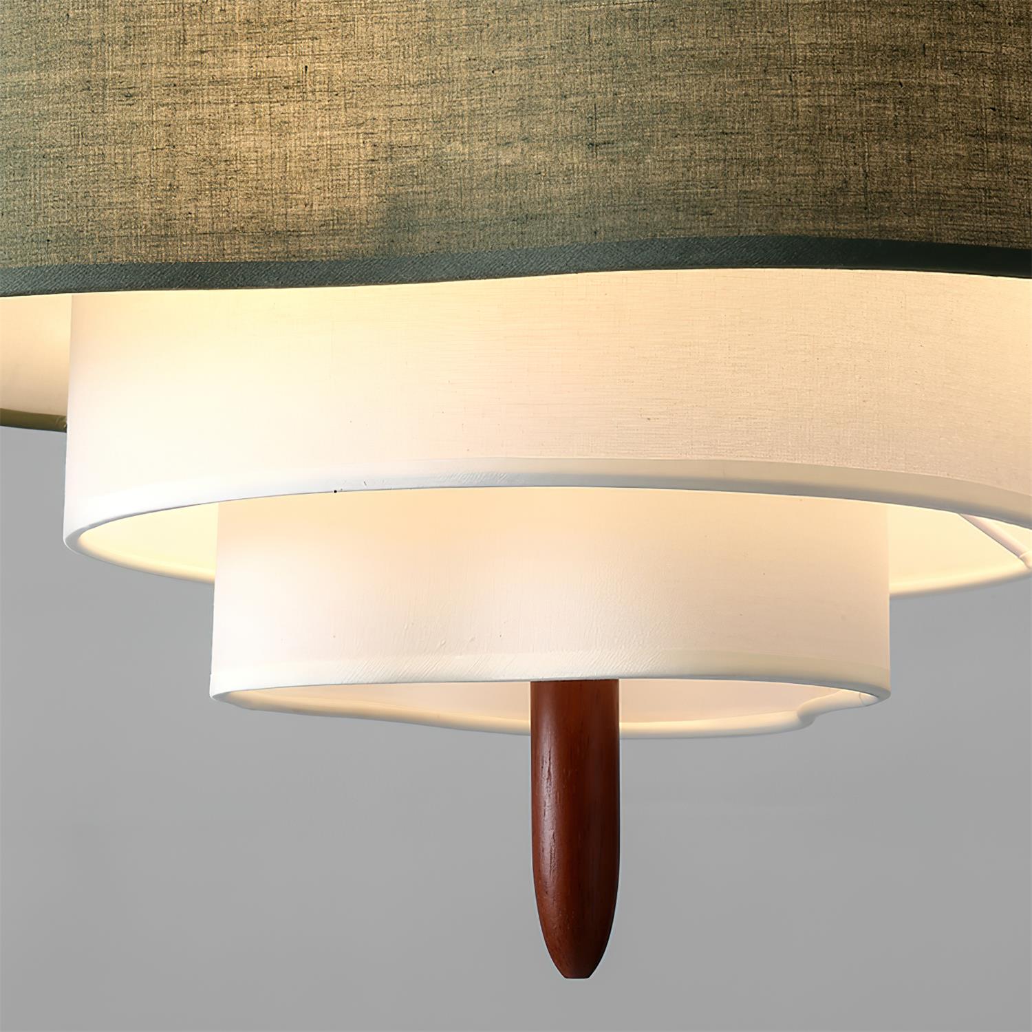 Layered Linen Drum Pendant Light