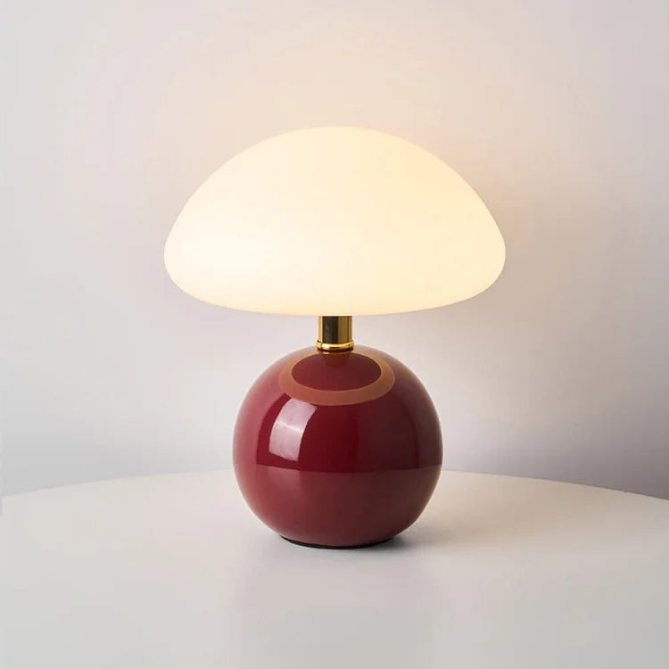 Lampe de table LED champignon rétro en céramique