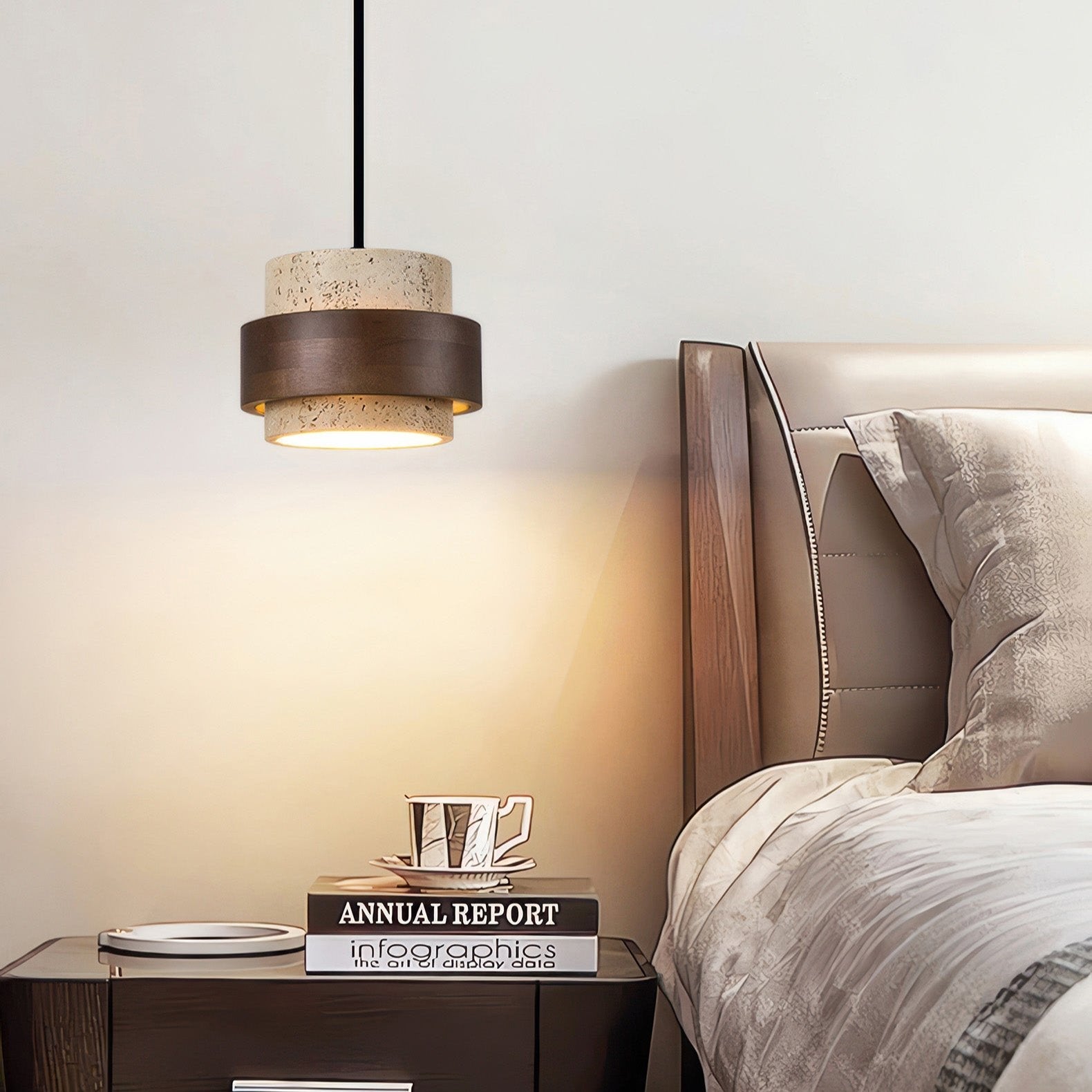 Retro Layered Stone Pendant Lamp