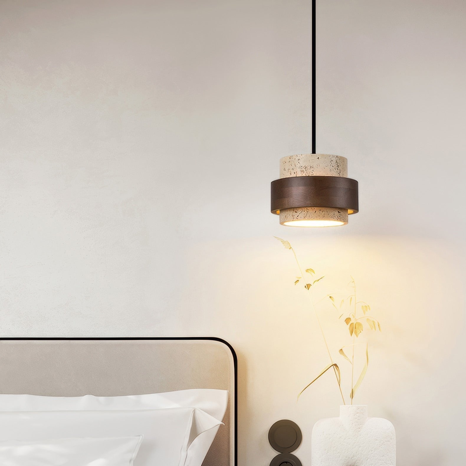 Retro Layered Stone Pendant Lamp